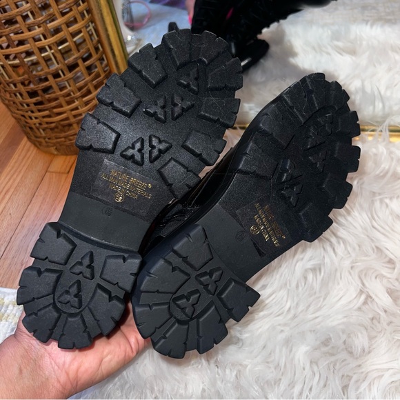 Faux Leather Combat Boots -Black - Size 6.5 - Picture 5 of 6